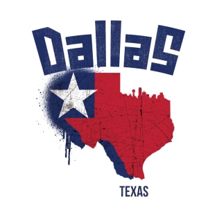 Dallas Texas Map Flag T-Shirt