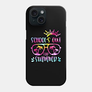 Last Day Of School Schools Out For Summer Teacher Tie Dye Phone Case