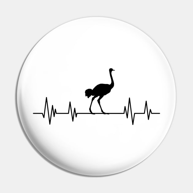 Common ostrich heartbeat Birthday Ostrich lover Pin by mezy