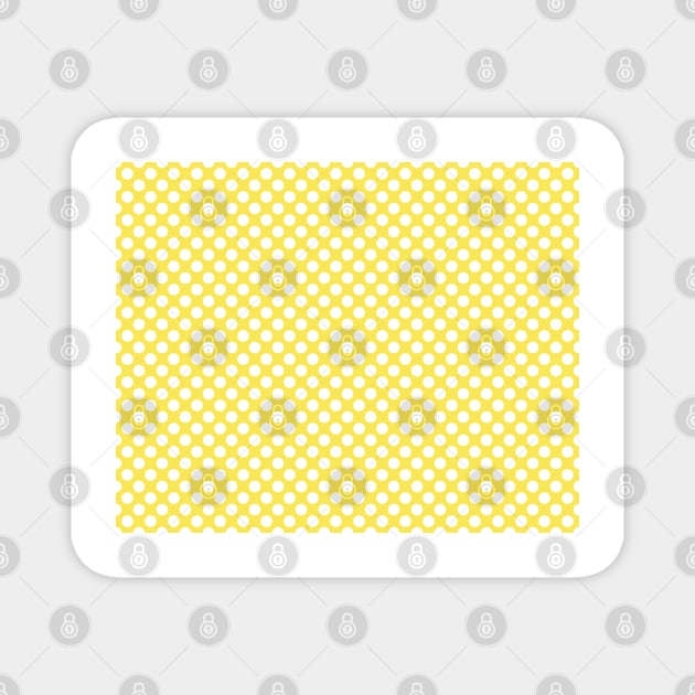 Polka Dot Collection - Yellow and White Pattern Magnet by Missing.In.Art