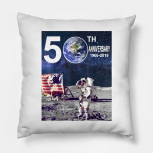 Astronaut Moon Landing 50th Pillow