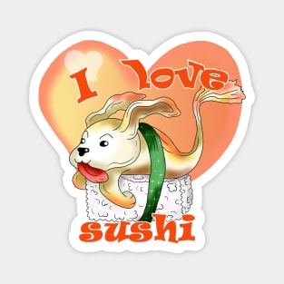 cute I love sushi dogfish cartoon Magnet