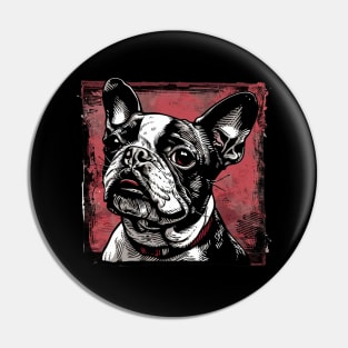 Retro Art Boston Terrier Dog Lover Pin