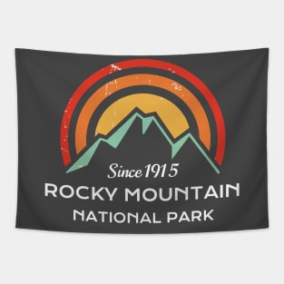 Rocky Mountains National Park Retro Tapestry
