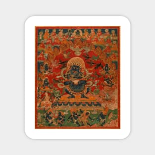 Tibetan Buddhist Mahakala Deity Thangka Reproduction Magnet