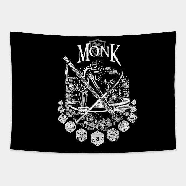 RPG Class Series: Monk - White Version Tapestry by Milmino