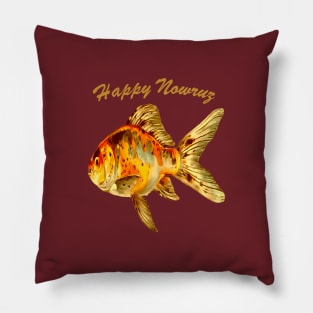 Elegant Happy Nowruz Goldfish Cat New Year Pillow