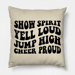 Cheer Mom Shirt, Football Cheer Mama Shirts, Cheer Mom, Cheer, show spirit yell loud jump high cheer proud Shirt Cheer Mama T-Shirt , Wavy Stacked Pillow