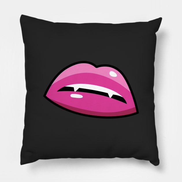 Pink Lips Pillow by AdJohnson