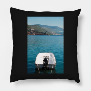 Boat in Bakar Harbour Pillow