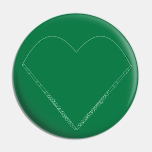 White Flute Heart Pin