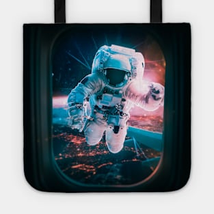 astronaut rescue plane. sci-fi Tote