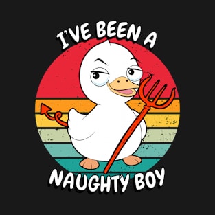 Cute white duck is a naughty boy T-Shirt