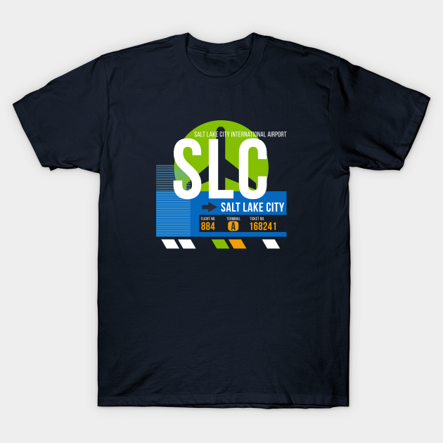 Salt Lake City (SLC) Airport // Retro Sunset Baggage Tag - Salt Lake City - T-Shirt