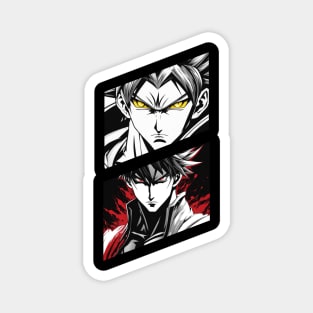 Anime Battle - Character Fight Red vs Yellow Eyes Magnet