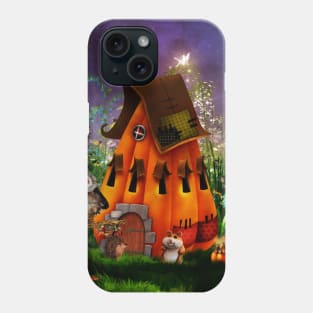 Little friends in the night with pumpkin house Phone Case