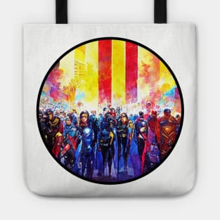 Outside Comic-Con Painting - Circle Tote