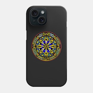 Gold and blue  stained glass pattern sticker Phone Case