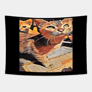 CAT TIGER YELLOW Tapestry