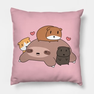 Sloth Loves Guinea Pigs Pillow