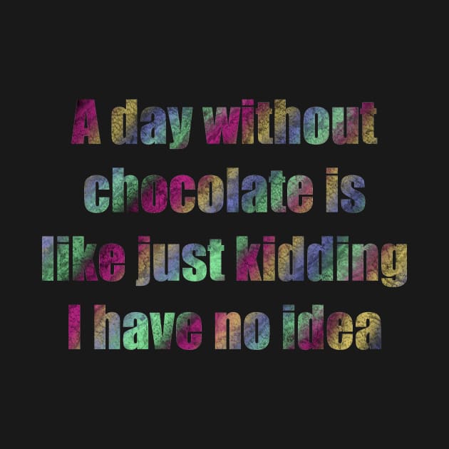 A day  Without chocolate i like just kidding i have no idea by Anna-Kik