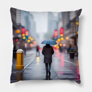 Raining Street Pillow