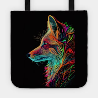 Colorful Fox: Adorable and Cute Wildlife Animals in Vibrant Colors Tote