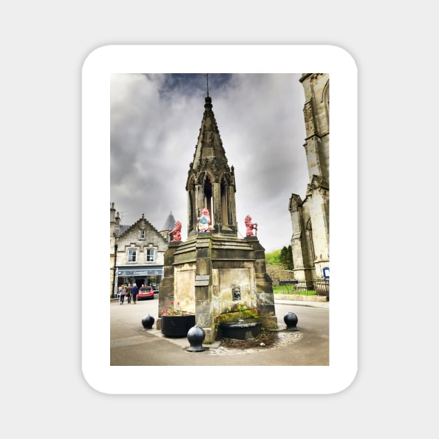 the Bruce Fountain, Falkland , Fife, Scotland Magnet by goldyart