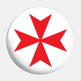 St. John's Cross / Maltese Cross (red) Pin