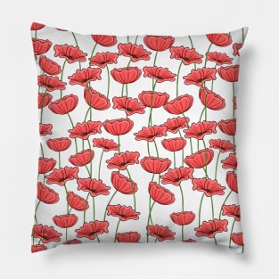 Poppies Pattern Pillow