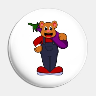 Bear at Farmer with Eggplant Pin