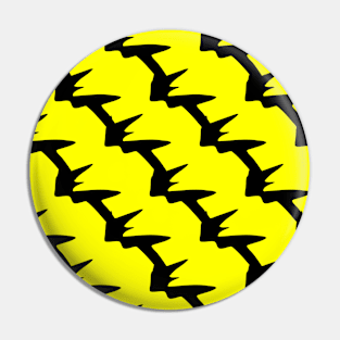 Yellow background with black barbed wire, thorns Pin