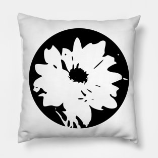 Simple monochrome circle flower Pillow