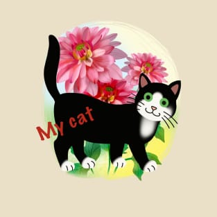 My cat and flowers T-Shirt