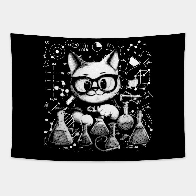 Smart Cat Tapestry by Liewrite