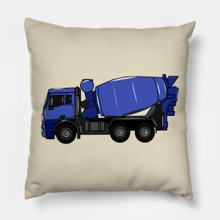 Concrete mixing transport truck cartoon Pillow