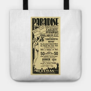 1933 Paradise Cabaret Restaurant, New York City Tote