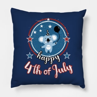 Happy 4th of July Cute Koala Pillow