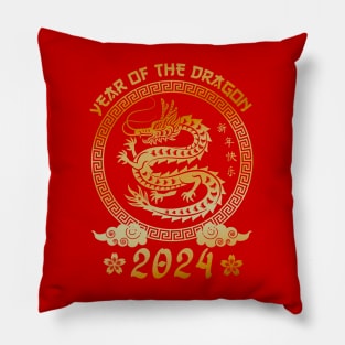 Golden Year of the Dragon 2024 - Lunar New Year 2024 Pillow