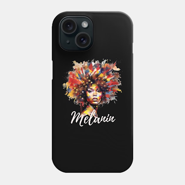 Melanin | Colorful Artistic Afro Woman Phone Case by Vanglorious Joy