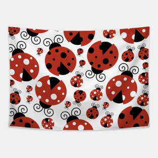 Pattern Of Ladybugs, Cute Ladybugs, Red Ladybugs Tapestry
