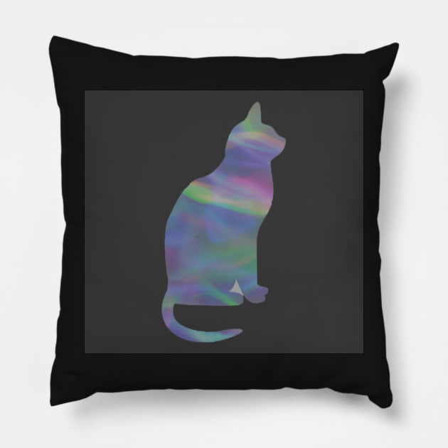 Holo Cat Pillow by JuliesDesigns