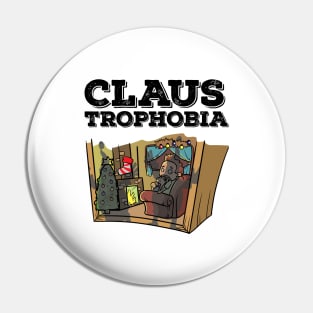 Claustrophobia Santa Claus Pun Funny Christmas Horror Gift Pin