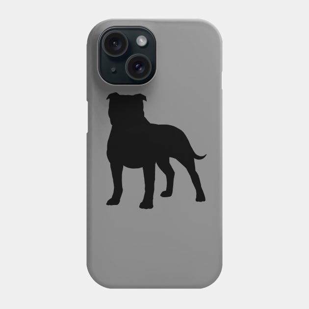 Staffordshire Bull Terrier Silhouette Phone Case by Coffee Squirrel