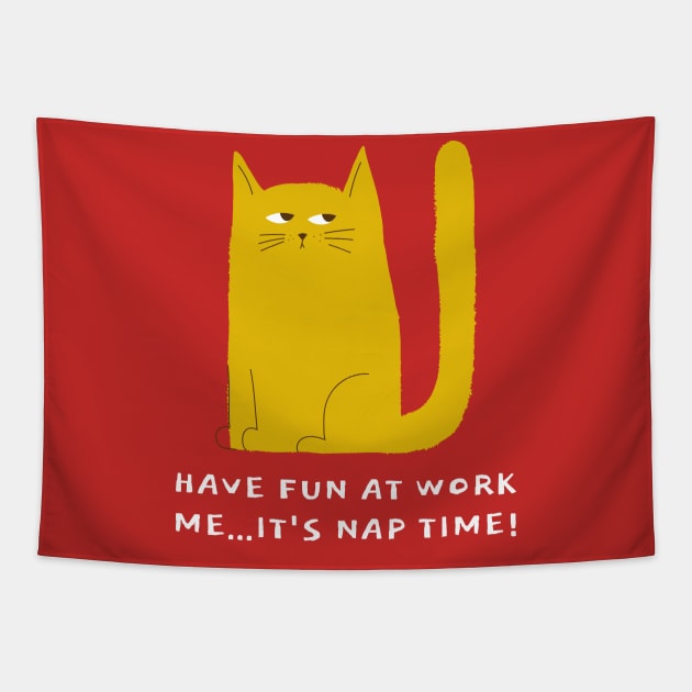 CAT HUMOR T-SHIRT Tapestry by Cult Classics