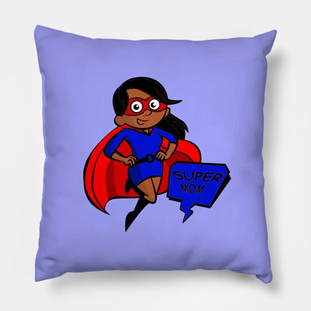 happy mothers day black super mom Pillow by gossiprag