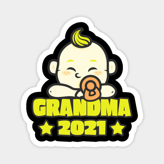 Grandma 2021 Baby Birth Family Funny Gifts Magnet by Foxxy Merch