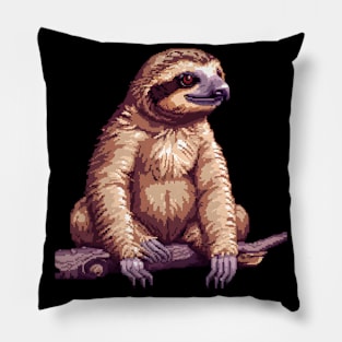 Pixelated Sloth Artistry Pillow