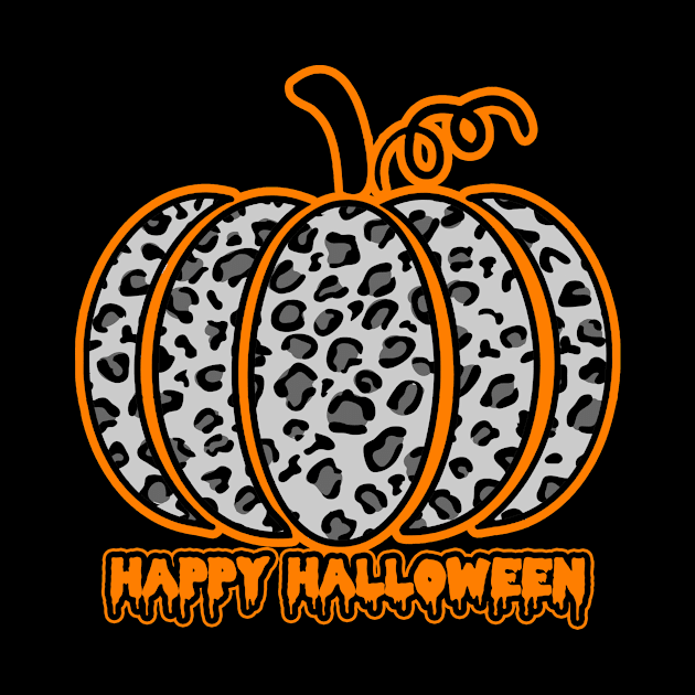 Leopard Print Pumpkin Halloween tee by Wearing Silly