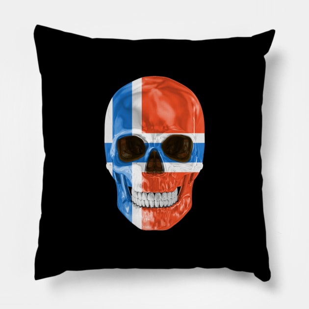 Norway Flag Skull - Gift for Norwegian With Roots From Norway Pillow by Country Flags